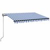 vidaXL Automatska tenda sa senzorom LED 350x250 cm plavo-bijela