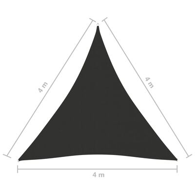vidaXL Jedro protiv sunca od tkanine trokutasto 4 x 4 x 4 m antracit
