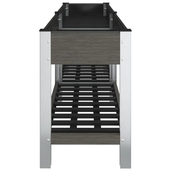 vidaXL Povi&scaron;ena vrtna gredica s policom siva 200x50x75 cm WPC