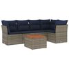 vidaXL 6-dijelni set vrtnih sofa od poliratana s jastucima sivi