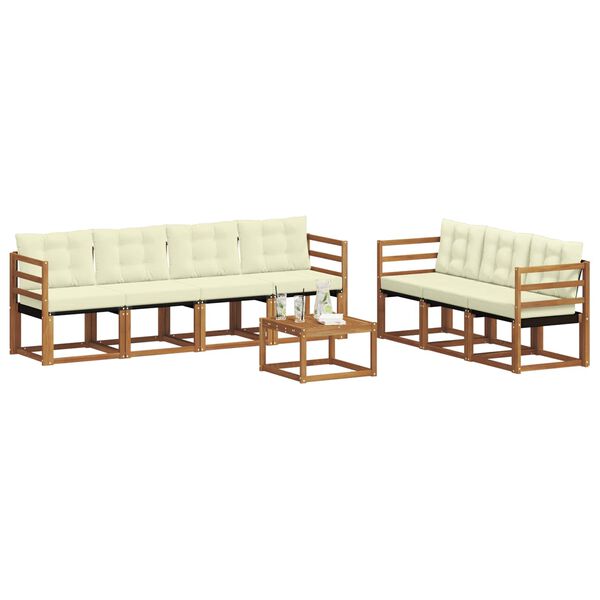 vidaXL Set vanjskih sofa s jastukom 8 pcs Prirodna i krem