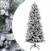 vidaXL Umjetno božićno drvce s nogom 150 cm PVC i PE Zelena i bijela