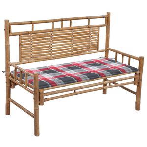 vidaXL Vrtna klupa s jastukom 120 cm od bambusa