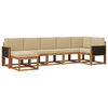 vidaXL Set vanjskih sofa s jastukom 7 pcs Prirodna i bež Poliester