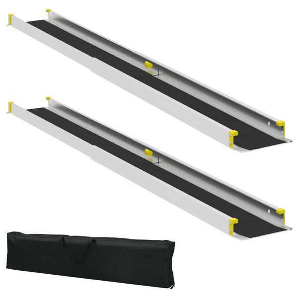vidaXL Rampa za invalidska kolica 2 pcs Crna 184,5 x 18,5 x 5 cm