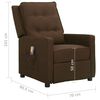 vidaXL Masažna fotelja na podizanje od tkanine tamnosmeđa