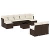 vidaXL 10-dijelni set vrtnih sofa od poliratana s jastucima smeđi