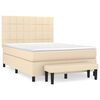 vidaXL Krevet s oprugama i madracem krem 140x200 cm od tkanine