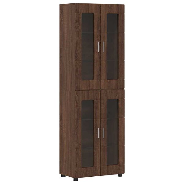 vidaXL Highboard FLORIN Smeđi hrast 60 x 35 x 182 cm Konstruirano drvo