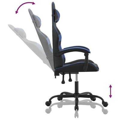 vidaXL Okretna igraća stolica crno-plava od umjetne kože