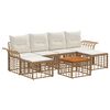 vidaXL Set vanjskih sofa 7 pcs Prirodna i krema bijela Poliester
