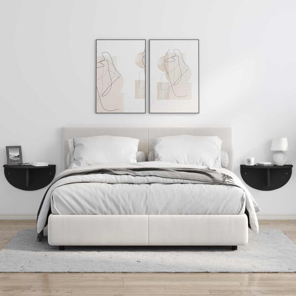 vidaXL Polica na zidu Zidne Crna 48 x 24 x 24 cm Konstruirano drvo