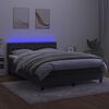 vidaXL Krevet box spring s madracem LED tamnosivi 140x190 cm bar&scaron;un