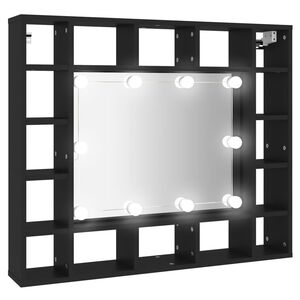 vidaXL LED ormarić s ogledalom crni 91 x 15 x 76,5 cm