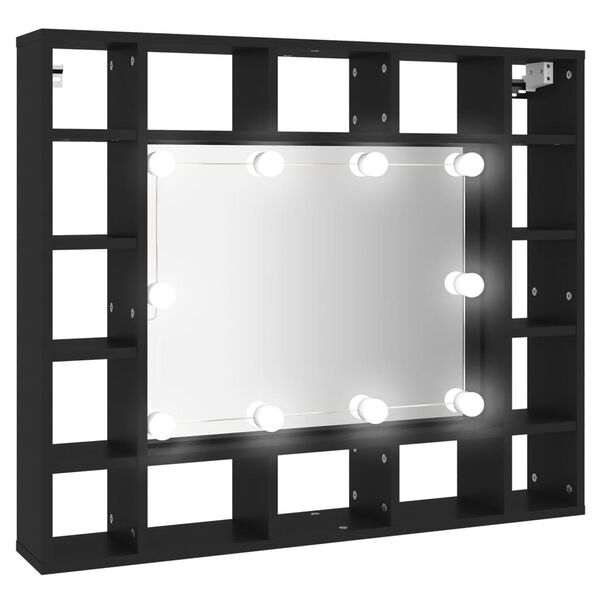 vidaXL LED ormarić s ogledalom crni 91 x 15 x 76,5 cm