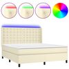 vidaXL Krevet box spring s madracem LED krem 180x200cm od umjetne kože