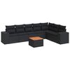 vidaXL 8-dijelni set vrtnih sofa od poliratana s jastucima crni