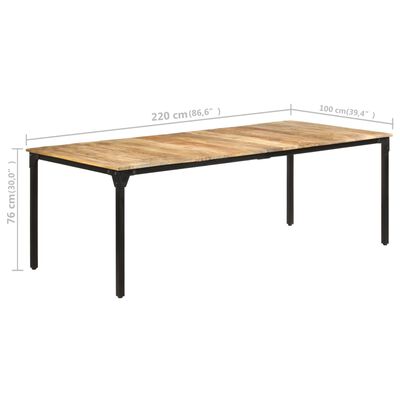 vidaXL Blagovaonski stol 220 x 100 x 76 cm od grubog drva manga