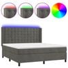 vidaXL Krevet box spring s madracem LED tamnosivi 180x200 cm bar&scaron;un