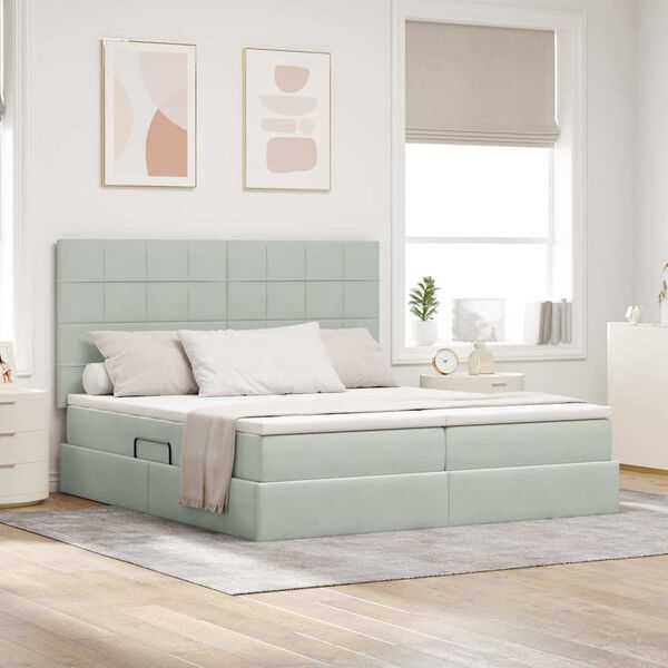 vidaXL Krevet s od storage Svijetlo siva 180 x 200 cm Bar&scaron;un