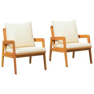 vidaXL Vrtna stolica 2 pcs Prirodna nafta Čvrsto drvo akacije