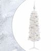 vidaXL Umjetno usko božićno drvce s kuglicom 150 cm 150 LED lampica