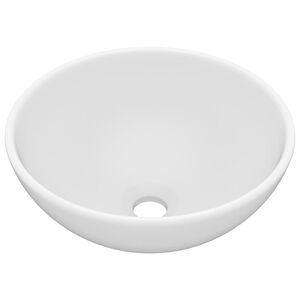vidaXL Luksuzni okrugli umivaonik mat bijeli 32,5 x 14 cm keramički