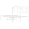 vidaXL Metalni okvir za krevet s uzglavljem bijeli 120 x 190 cm