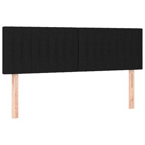 vidaXL Uzglavlja crna 144x5x78/88 cm od tkanine