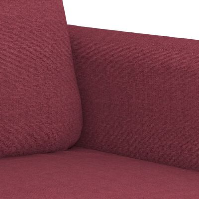 vidaXL 3-dijelni set sofa s jastucima crvena boja vina od tkanine