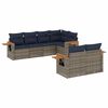 vidaXL 7-dijelni set vrtnih sofa od poliratana s jastucima sivi