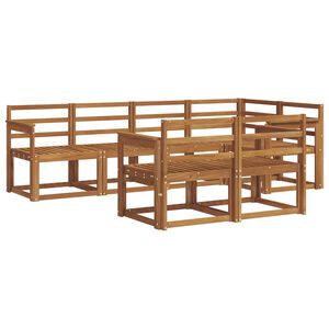 vidaXL Set vanjskih sofa 7 pcs Prirodna Čvrsto drvo akacije