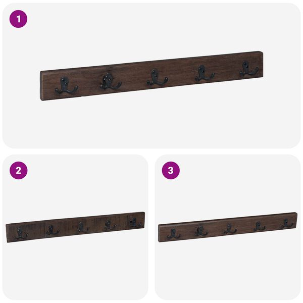 vidaXL Vje&scaron;alica Smeđa 60 x 7 x 8 cm Čvrsto drvo iz reciklaže