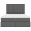 vidaXL Krevet s prostorom za pohranu s LED-om Tamno siva 140 x 190 cm