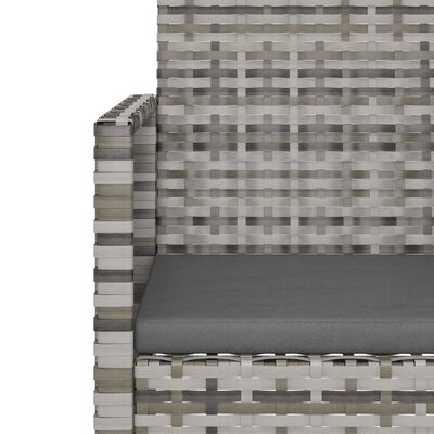vidaXL Vrtna fotelja s jastukom siva od poliratana