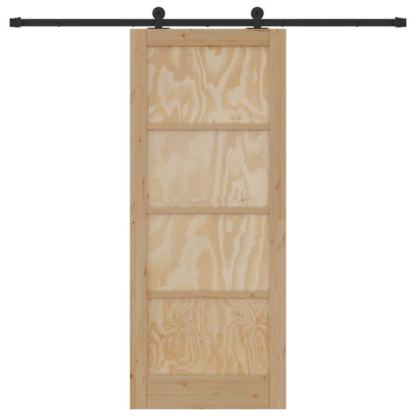 vidaXL Klizna vrata ORKDAL Smeđa 83 x 202 cm Čvrsto borovo drvo