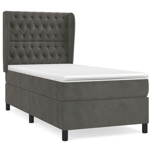 vidaXL Box spring krevet s madracem tamnosivi 80 x 200 cm bar&scaron;unasti