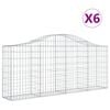 vidaXL Lučne gabionske ko&scaron;are 6 kom 200x30x80/100 cm pocinčano željezo