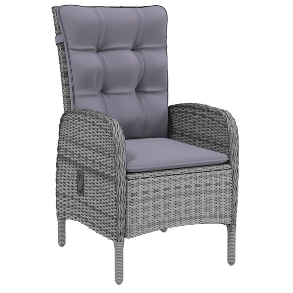 vidaXL 9-dijelni vrtni blagovaonski set od poliratana sivi