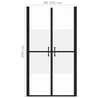 vidaXL Vrata za tuš-kabinu napola matirana ESG (98 - 101) x 190 cm