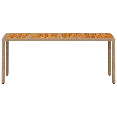 vidaXL Vrtni stol bež 190 x 90 x 75 cm poliratan i bagremovo drvo