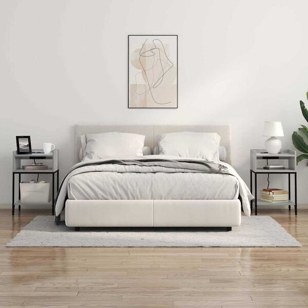 vidaXL Noćni ormar 2 pcs Siva Sonoma 40 x 40 x 61 cm Konstruirano drvo