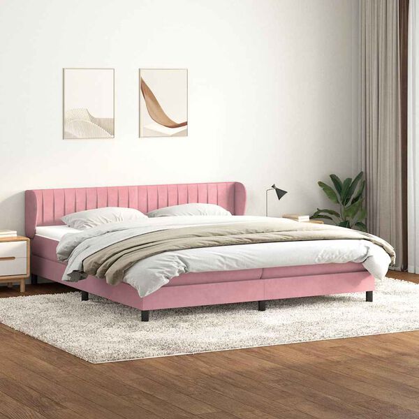 vidaXL Box Spring krevet s madracima ružičasti 180x210 cm bar&scaron;un