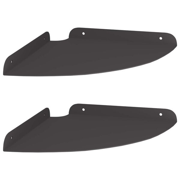 vidaXL Kutna flota polica s policom 2 pcs Crna 24 x 24 x 2 cm