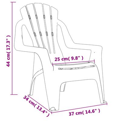 vidaXL Vrtne stolice za djecu 2 kom 37x34x44 cm PP izgled drva