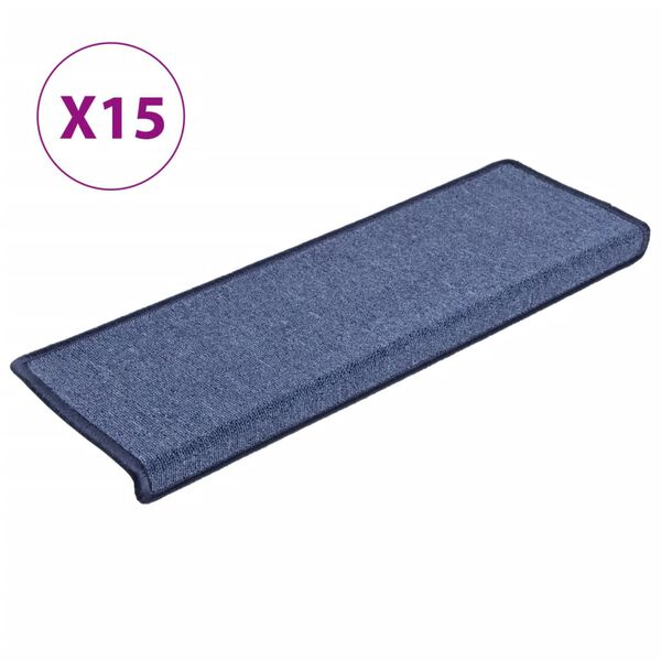vidaXL Prostirke za stepenice 15 kom 65x21x4 cm plave pravokutne rubove