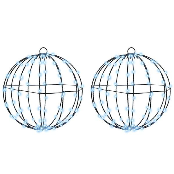 vidaXL Lopta 2 pcs Hladna bijela 31,5 x 31,5 x 32 cm Metal