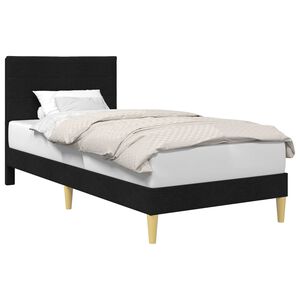 vidaXL Krevetna konstrukcija s uzglavljem Crna 80 x 200 cm Tkanina
