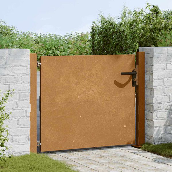vidaXL Vrtna vrata 100x100 cm Corten čelik