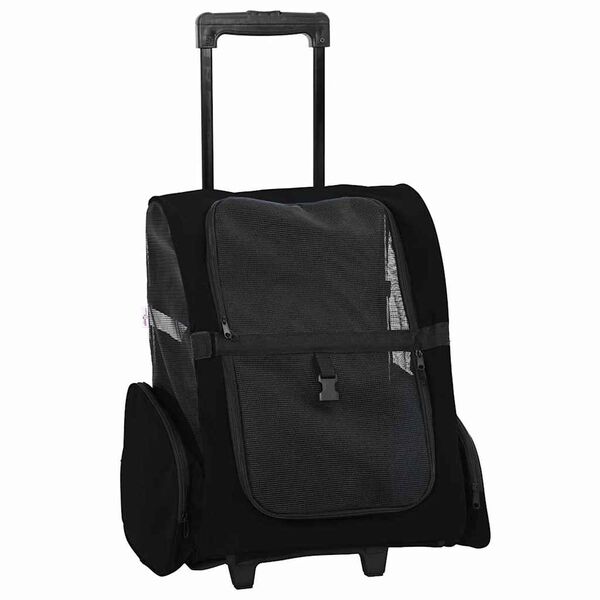 vidaXL Kolica za kućne ljubimce 3-u-1 dizajn crna 48x32x(57-106) cm Oxford tkanina